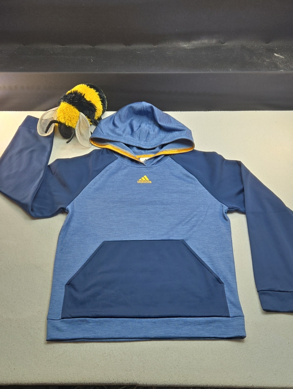 adidas Youth XL Blue/Dark Blue colorblock pullover hoodie